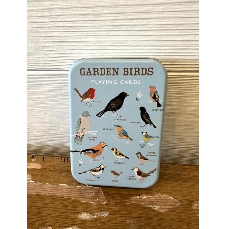 Kortlek i plåtburk - Garden Birds