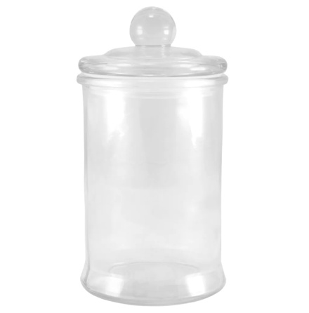 Glasburk med lock - stor