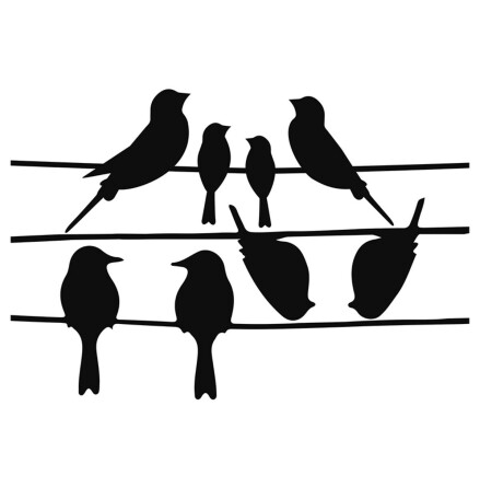 Fågelsilhuetter - fåglar på en pinne