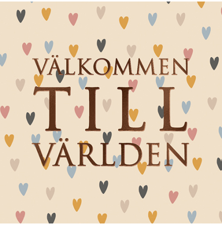 Dubbla kort med kuvert 7,5cm - Vlkommen