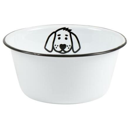 Hundskl vit emalj - stor