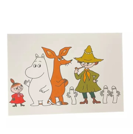 Vykort - Mumin - kompisar