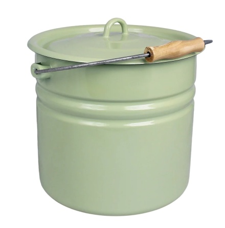 Hink med lock - Emils Emalj - 12L, grn