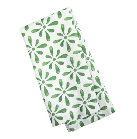 Linnehandduk Watercolour Green