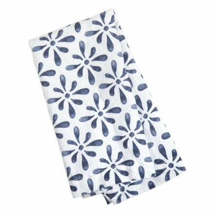 Linnehandduk Watercolour Navy