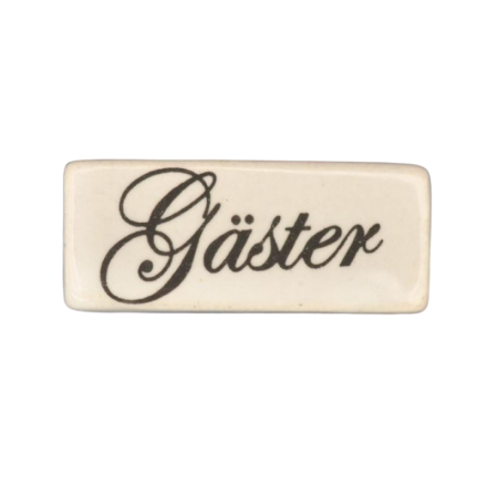 Gster-skylt i porslin
