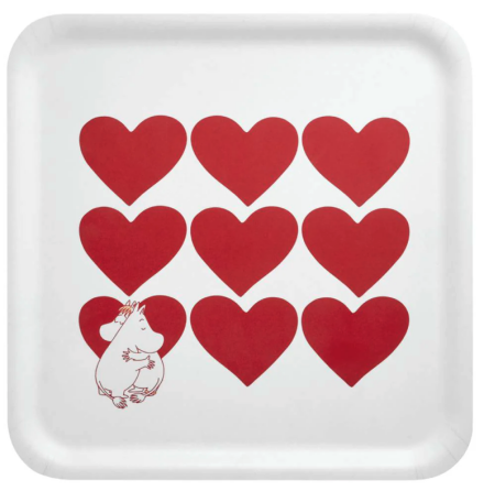 Bricka - Mumin - heart 33x33 cm