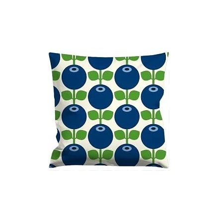 Kuddfodral Retro i linne - 45x45 cm - Bl�b�r