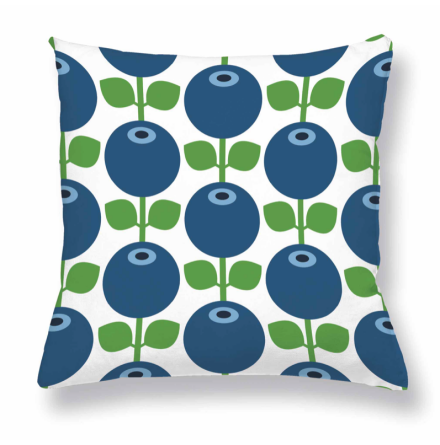 Kuddfodral Retro i linne - 45x45 cm - Bl�b�r