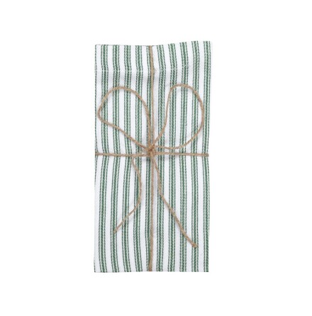 Servetter 2 pack - 45x45cm - Lina, gr�n/vit