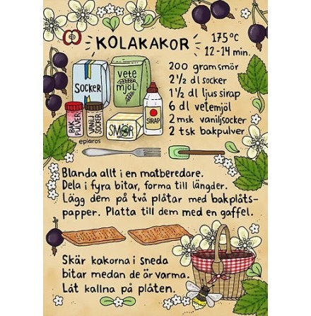 Receptkort A5 - Kolakaka