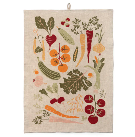 AK�kshandduk i 100% linne � 50x70 cm, gr�nsaker