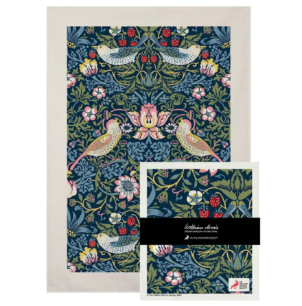 G�voset handduk &amp; disktrasa - William Morris, Strawberry thief