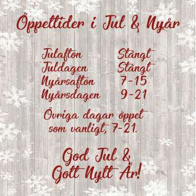 ppettider i jul och nyr