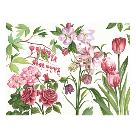 Bordstablett rosa blom